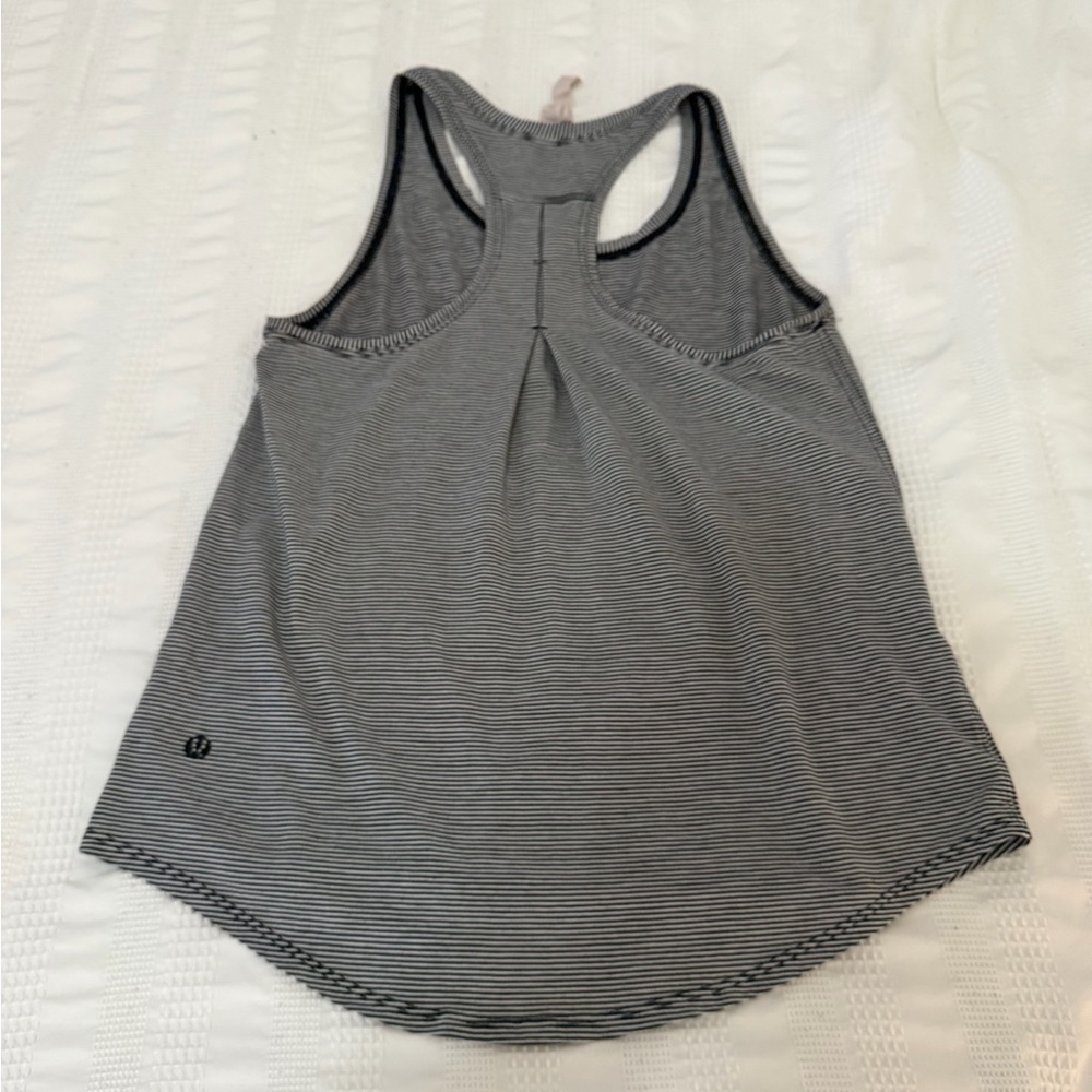 Lululemon Black and White Striped Tank Top